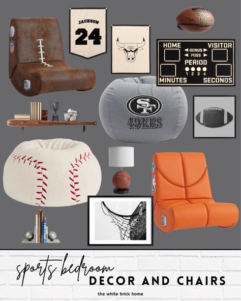 Shop NFL Mini Gaming Chair and other curated products on LTK, the easiest way to shop everything from your favourite creators. Boys Bedroom Ideas Football, Boys Themed Bedroom, Basketball Room Ideas For Boys, Nfl Bedroom, Boys Sports Bedroom Ideas, Boys Baseball Room, Sports Theme Bedroom, Bedroom Teen Boy, Boys Sports Bedroom