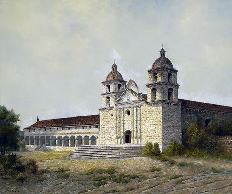 Santa_Barbara_Painting California Missions Project, Art Restoration, Santa Barbara Mission, Archive Library, Mission Projects, Conservation Art, California Missions, Church Architecture, Art Historian