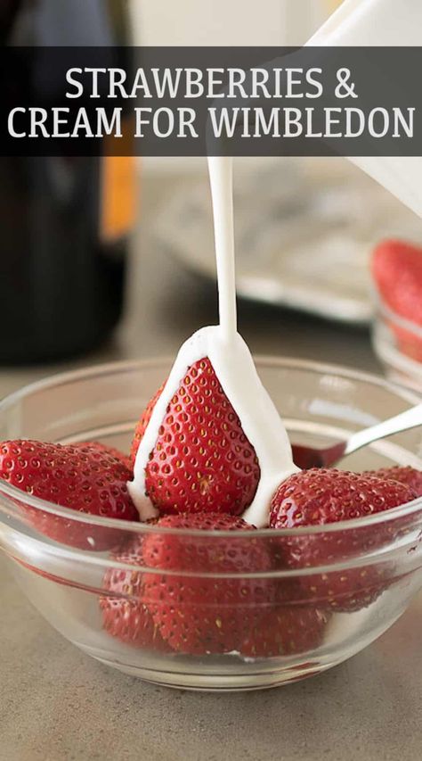 Wimbledon Strawberries And Cream Recipe, Wimbledon Food, Wimbledon Strawberries And Cream, Strawberry Turnovers, Wimbledon Recipes, Strawberries And Cream Recipe, Summertime Desserts, Great British Food, Strawberry And Cream