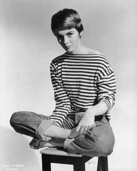 Tomboy Stil, Beatnik Style, Jean Seberg, Breton Top, French New Wave, Liu Wen, Beat Generation, Mia Farrow, Breton Stripes