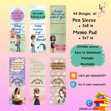 Pen Sleeve Template, Free Desk Pet Printables, Printing On Sticky Notes Templates, Notepad For Teacher, Pen Wraps Svg, Forever Yours, Kids Clipart, Memo Pad, Diy Printables