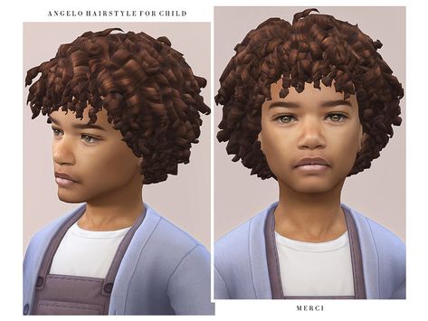 The Sims Resource - Angelo Hairstyle for Child Sims 4 Afro, Styles For Short Curly Hair, Sims 4 Afro Hair Male, Afro Hairstyles For Kids, Curly Hair Kids, Afro Hair Sims 4 Cc, Kids Afro, Toddler Hair Sims 4, Sims 4 Afro Hair