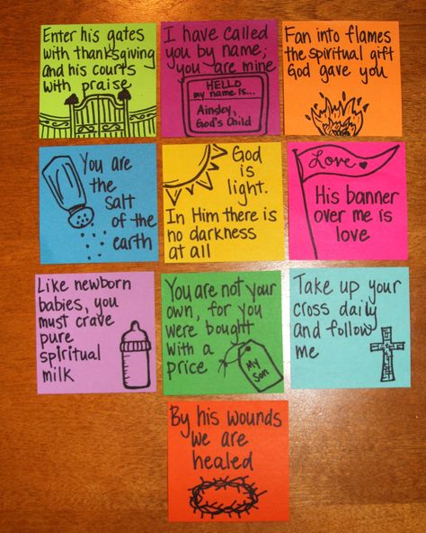 Earlier this year I had the idea that I wanted to give daily encouraging notes to Ainsley in her lunch box.  I started the year just writing things like, "Mommy loves you" or "Have a wonderful day!... Cute Things To Write, Sticky Notes Quotes, Encouraging Notes, Encouragement Notes, Notes Quotes, Things To Write, Journal Bible Quotes, Bible Cards, Mirror Quotes