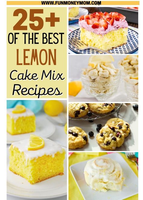 With these bright and tangy Lemon Cake Mix Recipes, you won’t need to start from scratch to make a delicious lemon dessert. Just grab a box of lemon cake mix and you’re already halfway there! Easy Lemon Cake Mix Recipes, Lemon Cake From Box Recipe, Betty Crocker Lemon Cake Mix Recipes, Recipes Using Lemon Cake Mix Boxes, Lemon Cake Box Recipes, Lemon Bars With Cake Mix Boxes, Lemon Box Cake Recipes, Lemon Cake Recipes Using Cake Mix Boxes, Lemon Box Cake Mix Recipes