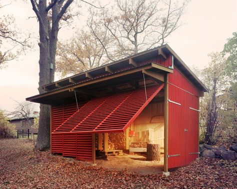 Cabin Porn™ – Jonas Palmius’ woodshed - Okerö, Sweden Via Below... Red Shed, Backyard Studio, Wood Shed, Building Permits, Solar Panel, Container House, Wood Shop, Home Builders, Tree House