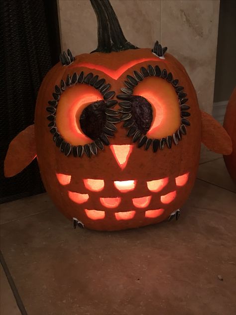 Pumpkin Owl Carving, Halloween Pumpkin Carving Ideas Creative, Pumpkin Carving Ideas Animals, Owl Pumpkin Decorating, Gnome Pumpkin Carving, Owl Pumpkin Carving, Pumpkin Diorama, Awesome Pumpkin Carvings, Pumpkin Owl