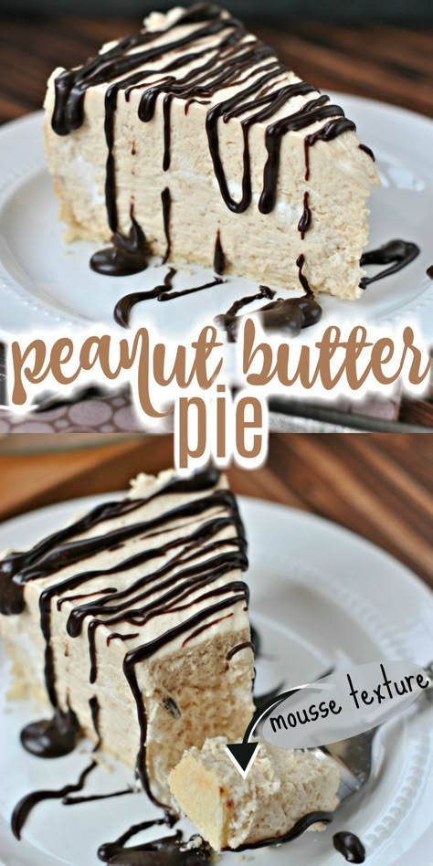 Peanut Butter Mousse Pie, Quick Party Desserts, Pillsbury Pie Crust, Hot Fudge Cake, Best Pie Recipes, Easy Party Desserts, Mousse Pie, Hot Chocolate Fudge, Chocolate Ganache Recipe