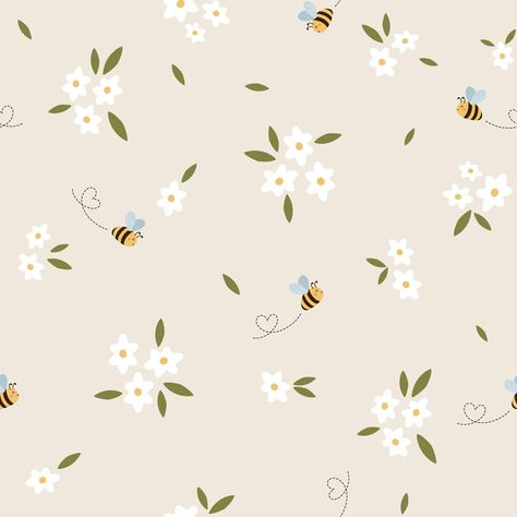 The Tan Cute Bees with Flowers Fabric is part of the Cute Bees Fabric Collection   printed  by Sew Creative Fabrics. Digitally Printed on  100% cotton and measures 43-45" wide. Sew Creative Fabrics  prints are only available through  Sewing Parts Online  , not sold in stores or anywhere else online.   * Proudly   Manufactured  in Dickson, Tennessee USA! *   * Even though we do our best to make certain that the colors in our fabric photographs are accurate, please be aware that your display scree Animals Background, Cute Bees, Flower Cartoon, Bee Fabric, Bee Wall, Bee On Flower, Flowers Fabric, Baby Clothes Patterns, Grafic Design