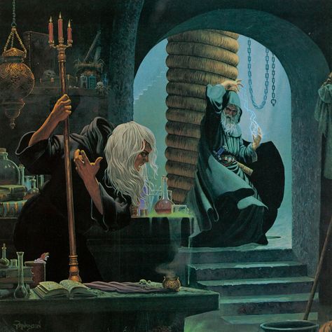 The Art of the Dragonlance Saga reveals much... - Vintage RPG Cool Wizard Art, Retro Fantasy Art, Keith Parkinson, Mage Aesthetic, Wizard Art, Fantasy Wizard, Dungeons And Dragons Art, Dnd Art, Fantasy Paintings