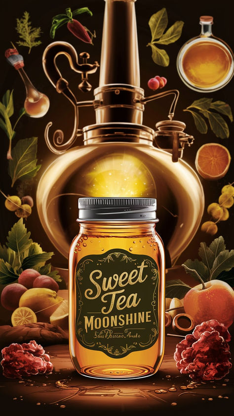 If you’re a fan of the Southern classic sweet tea and enjoy a bit of a kick in your drinks, then Sweet Tea Moonshine is the perfect blend for you.  This delightful concoction combines the refreshing taste of sweet tea with the warmth of moonshine, creating a drink that’s ideal for sipping on a hot day or sharing with friends at a backyard barbecue.  Ready to make your own batch of this Southern-inspired spirit? Let’s get started! Crock Pot Moonshine, Sweet Tea Moonshine Recipe, Caramel Moonshine, Watermelon Moonshine Recipe, Homemade Moonshine, Moonshine Cocktails, Moonshine Recipe, Cocktail Party Invitation, Moonshine Recipes