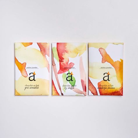 Watercolor Chocolate on Packaging of the World - Creative Package Design Gallery Watercolor Label Design, Watercolour Packaging, Watercolor Packaging Design, Simple Packaging Design, Watercolor Graphic Design, Watercolor Chocolate, Watercolor Packaging, Coffee Watercolor, Watercolor Branding