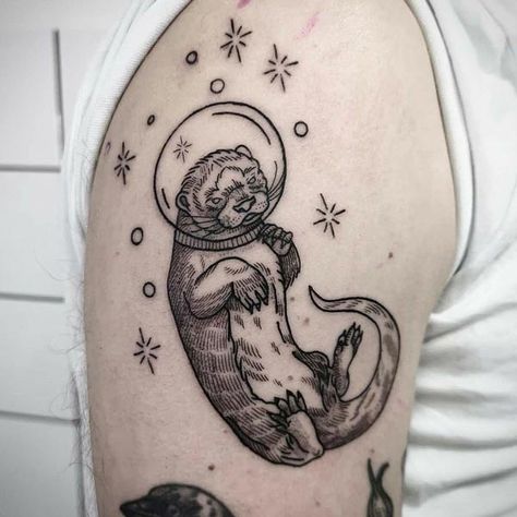 Space Otter, World Space Week, Otter Tattoo, Space Week, Tattoo Sleeve Filler, Baby Tattoo Designs, Places For Tattoos, Z Tattoo, Theme Tattoo