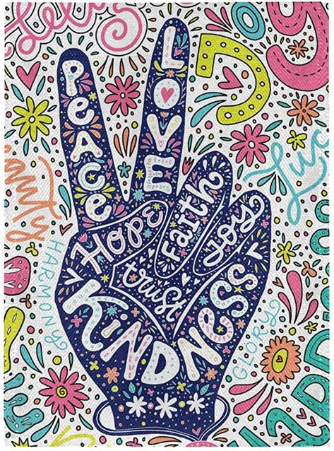 AmazonSmile: susiyo Peace Sign Hand Garden Flag Seasonal Outdoor Flags & Banners Double-Sided Small Vertical Yard Flag 12x18 Inch for for Home Décor Farmhouse Wedding Party : Everything Else Kids Diy Gifts, Peace Sign Art Hippie, Peace Flag, Peace Sign Hand, Peace Sign Art, Flag Store, Puzzles For Adults, Flag Signs, Hippie Peace