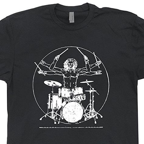 M - Da Vinci Drums T Shirts Rock Drummer Band Player Guit... https://www.amazon.ca/dp/B00IZOK4N6/ref=cm_sw_r_pi_dp_x_M38nzb90A8PYH Vintage Rock T Shirts, Drummer T Shirts, Horror Movie T Shirts, Vitruvian Man, Drummer Gifts, Hip Hop Tee, Funny Shirts For Men, Rock Tees, Vintage Surf