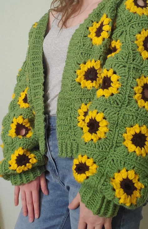 The Sunflower Cardigan Crochet Pattern PDF FILE ONLY | Etsy Sunflower Cardigan Crochet, Sunflower Cardigan, Diy Crochet Cardigan, Crochet Cardigan Tutorial, Cardigan Sweater Pattern, Cardigan Crochet Pattern, Confection Au Crochet, Crochet Vest Pattern, Cardigan Crochet