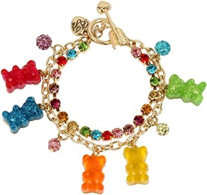 Betsey Johnson Gummy Bear Charm Bracelet Gummy Bear Charms, Betsey Johnson Bracelet, Vintage Betsey Johnson, Gummy Bear, Hinged Bracelet, Jewelry Lookbook, Betsey Johnson Jewelry, Bracelets Jewelry, Cute Bracelets