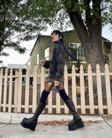 Tall Boots Outfit, Casual Academia, Alt Outfits, Style Finder, Boots Outfit, Fashion Help, Grunge Fashion, Tall Boots, Aesthetic Outfits