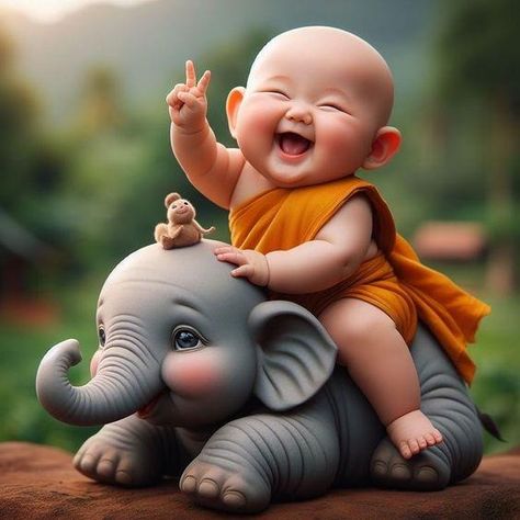 Cute baby little monk reels | Facebook Watermelon Animals, Funny Vegetables, Funny Cartoon Images, Baby Buddha, 4k Pictures, Electrical Circuit, Little Buddha, Wallpaper Iphone Love, Baby Funny