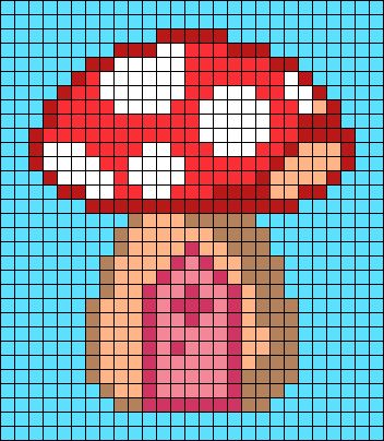 Mushroom Pixel Art, Mushroom Nature, Tiny Cross Stitch, Pixel Art Templates, Fairy Cottagecore, Diy Perler Bead Crafts, Pixel Crochet, Pixel Art Grid, Graph Paper Art