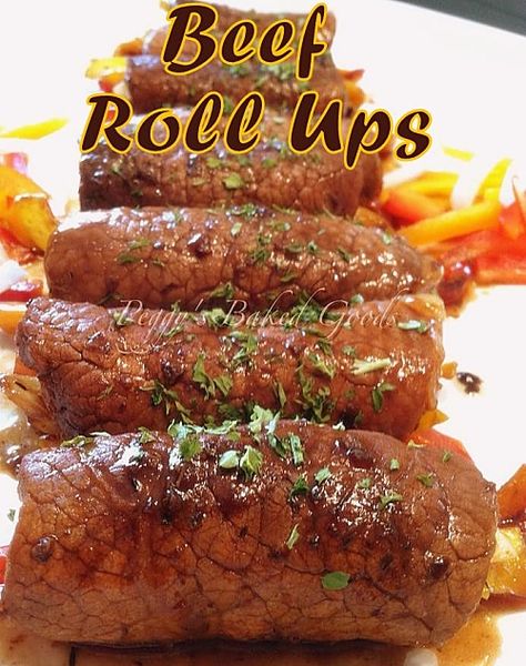 Beef Roll Ups - A quick and easy recipe with wonderful flavor and so pretty too!   #beef #easyrecipe #balsamic Milanesa Recipe, Beef Roll Ups, Sizzle Steak Recipes, Beef Rolls, Roast Beef Dinner, Beef Wraps, Meat Rolls, Beef Roll, Roll Ups Recipes