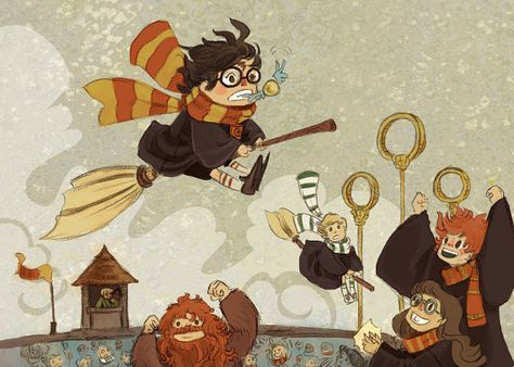 Classe Harry Potter, Harry Potter Quidditch, Harry Potter Illustrations, Potter Art, Harry Potter Anime, Harry Potter Love, Harry Potter Obsession, Harry Potter Fan Art, Harry Potter Series