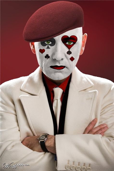 Kevin Spacey Mime Mime Costume, Circus Fashion, Queen Of Hearts Makeup, Makeup Clown, Halloween Makeup Clown, Halloween Circus, Red Beret, Send In The Clowns, Clown Faces