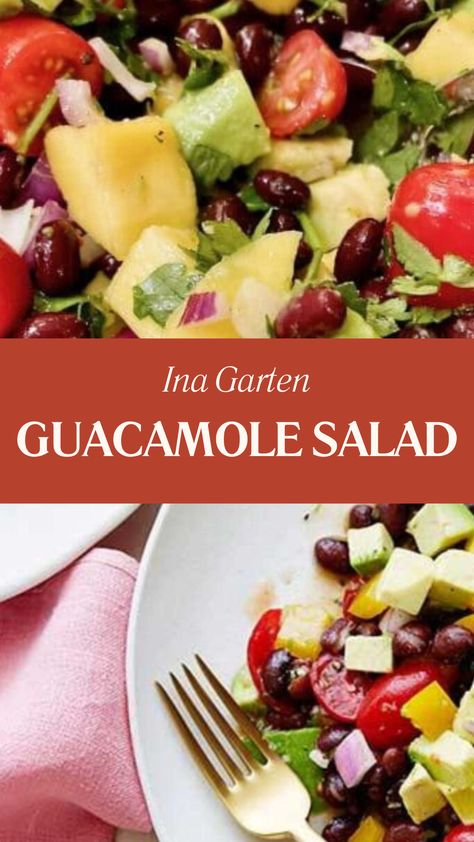 Ina Garten Guacamole Salad Ina Garten Guacamole Salad, Guacamole Salad, Jalapeño Peppers, Colorful Salad, Yellow Bell Pepper, Easy Guacamole, Big Salad, Colorful Salads, Cayenne Pepper