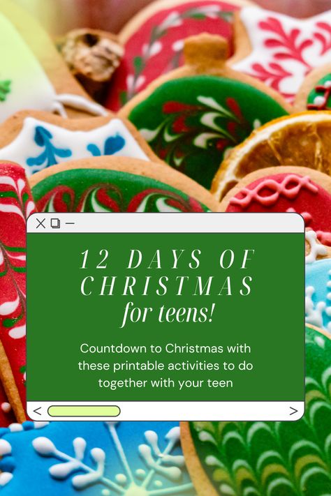 Make holiday magic with your teenagers with this free printable list of advent activities to complete with your teens as a family Advent Activities For Teens, 12 Days Of Christmas Activities, Printable Advent Calendar, Handprint Ornaments, Advent Activities, Holiday Favorite Recipes, Reindeer Food, Activities For Teens, Peppermint Cookies