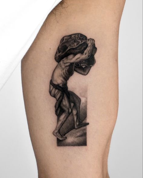 Burden Tattoo, Greek Myth Tattoo, Myth Tattoo, Sisyphus Tattoo, Human Existence, Greek Myth, Greek Myths, A Hill, First Tattoo