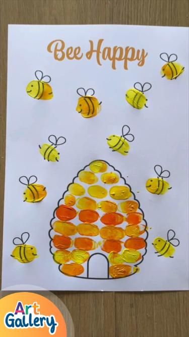 Bee-inspired brilliance awaits! 🌼🐝   Dive into the world of busy bees by making an adorable Bee Happy Hive Fingerprint masterpiece! 🎨 Let your little ones add their own buzz to this charming creation with their painted fingerprints 🖌️ Perfect for brightening up your home or gifting a personalized touch of springtime joy! 🌟   Follow the link to download this poster now! 🐝   #Twinkl #TwinklArtGallery #Poster #Bees #SpringCrafts #BeeHappy #FingerprintFun #FingerprintArt Bumble Bee Art For Toddlers, Honey Crafts Preschool, Bee Hive Activity, Bee Art And Craft Preschool, Bee Art For Preschoolers, Bumblebee Handprint Craft, Honeycomb Craft Preschool, How To Make A Beehive Crafts, Toddler Bee Craft