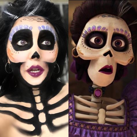 Brogan Stiefer on Instagram: “wanted to be as skinny as mama Imelda for the day🤫 #sisterfacechartcontest #morphebabe #amrezyshoutouts #vaultcollection…” Coco Costume, Maquillage Halloween Simple, Fantasy Make-up, Halloweenský Makeup, Halloween Makeup Scary, Unique Halloween Costumes, Halloween Costumes Makeup, Halloween Makeup Looks, Fantasias Halloween