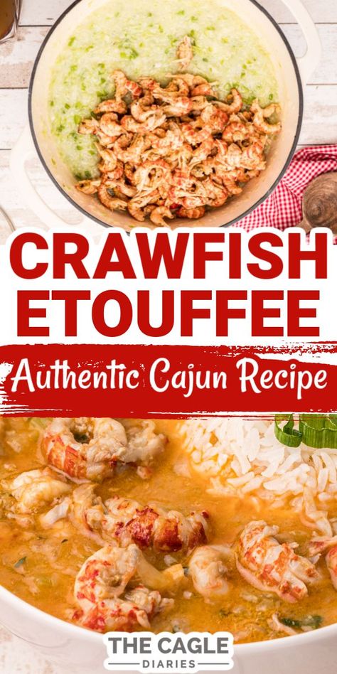 Best Crawfish Etoufee Recipe, Authentic Crawfish Etoufee, Crawfish Etouffee Louisiana, Ettouffe Recipe Crawfish Etouffee, Real Cajun Recipes, Cajun Crawfish Etoufee, Frozen Crawfish Tail Meat Recipes, Easy Crawfish Etoufee Recipe, Et Tu Fe Recipe