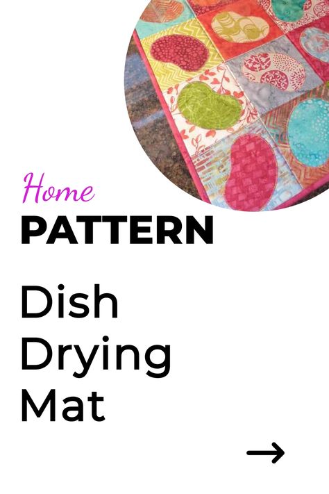 A finished dish drying mat in a variety of colours. How To Make A Dish Drying Mat, Dish Drying Mat Pattern, Diy Dish Drying Mat, Drying Mat For Dishes, Sew Gifts, Baby Lock Sewing Machine, Quilted Bag Patterns, Picnic Potluck, Kitchen Sewing