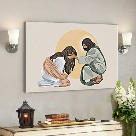 Our Canvas Wall Art is made in the United States Let us add some character to your lovely home with our one-of-a-kind wall canvas prints. We can also make a custom canvas for you, just let us know what you need! If you are looking for ideas to decorate your home or office more uniquely, God Is Good - Jesus Canvas Painting - Jesus Poster - Jesus Canvas Art - Scripture Canvas - Ciaocustom is the best choice. *Canvas (Ready to hang) Each picture is pre-framed to stretch the canvas. You just need to God Canvas Painting Ideas, Godly Paintings, Jesus Painting Ideas, Jesus Acrylic Painting, Bible Verse Painting Canvases, Jesus Painting Canvases, Painting Scriptures, Christian Paintings On Canvas Easy, God Canvas Painting