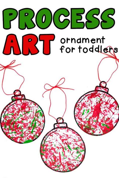 Process Art Ornament for Toddlers - I Can Teach My Child! Christmas Process Art, Christmas Art For Toddlers, Process Art For Toddlers, Art For Toddlers, Christmas Lesson, December Activities, December Crafts, Christmas Crafts For Toddlers, Preschool Christmas Crafts