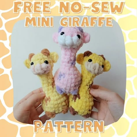 Free no-sew mini giraffe pattern 🦒! - Credit @nooks_hooks - #freecrochetpattern #freeamigurumipattern #amigurumi #valentinescrochet… | Instagram Crochet Unicorn Pattern Free, No Sew Crochet, Crochet Giraffe Pattern, Crochet Unicorn Pattern, Crochet Stuffies, Diy Crochet Toys, Instagram Pattern, Giraffe Crochet, Easy Crochet Animals