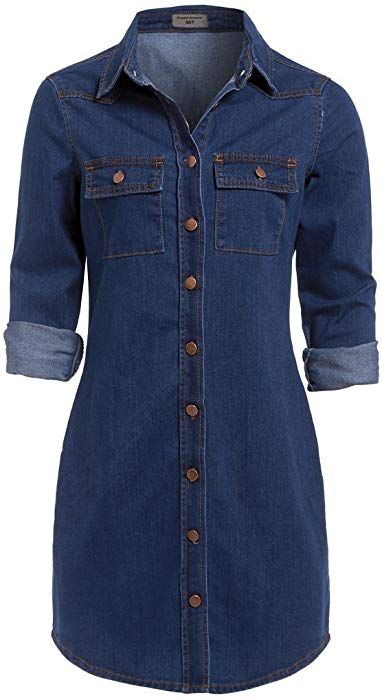 7th Anniversary, Blue Shirt Dress, Classy Dress Outfits, Clothing Retail, Denim Shirt Dress, Classy Dress, Blue Shirt, Denim Blue, Jeans Dress