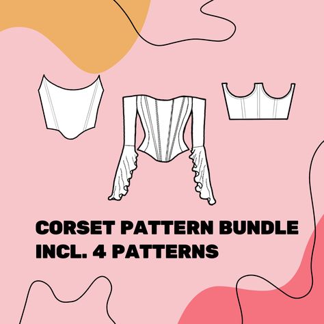 CORSET PATTERN BUNDLE Corset Top Sewing Pattern Including 4 Sewing Patterns for Women Eu Size 32-44/ Us Size Xxs-l Instant Download - Etsy Pattern For Corset Top, Corset Top Pattern Free Pdf, Free Corset Top Pattern Pdf, Corset Tank Top Pattern, Fairycore Sewing Pattern, Corset Top Pattern Drafting, Long Sleeve Corset Top, Corset Pattern, Top Sewing Pattern