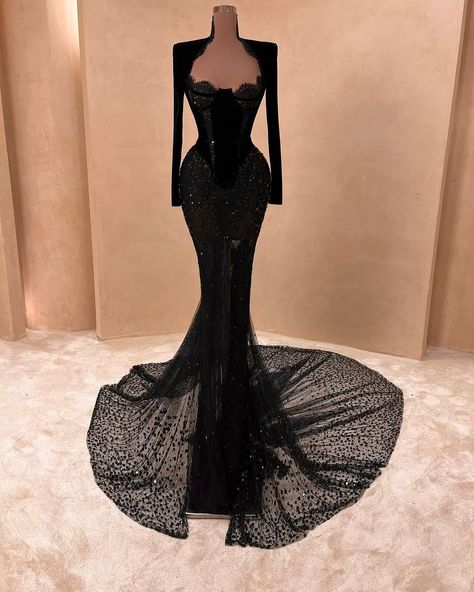 V A L D R I N S A H I T I | Discover the new ValdrinSahiti drop. Unique dresses, each with its own twist and flair. From playful patterns to bold lines, these pieces... | Instagram Engagment Dress, Masquerade Ball Dresses, Valdrin Sahiti, Black Ball Gown, Classy Prom, Fashion Design Ideas, Elegant Black Dress, Classy Prom Dresses, Unique Prom Dresses