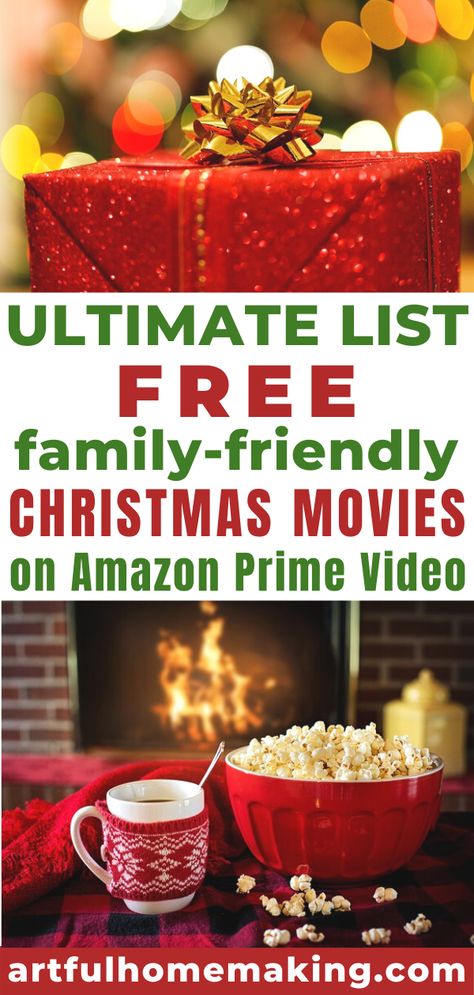 Ultimate list of free family-friendly Christmas movies and shows on Amazon Prime. This list of over 40 clean Christmas movies and shows will help your family enjoy Christmas movie night on a budget! #christmas #christmasmovies #christmasmovienight #christmastraditions #savemoney Christian Christmas Movies, Free Christmas Movies, Movies On Amazon Prime, Kids Christmas Movies, Popular Christmas Songs, Christmas Movies List, Budget Christmas, Family Christmas Movies, Amazon Prime Shows