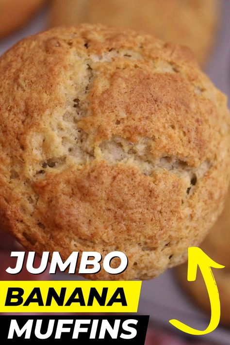 Banana Nut Muffins Recipe Moist Easy, Jumbo Banana Nut Muffins Recipe, Large Banana Nut Muffins, Jumbo Bakery Style Banana Muffins, Banana Muffins Jumbo, Costco Banana Muffin Recipe, Big Banana Muffins, Jumbo Banana Muffins Recipes, Large Banana Muffins