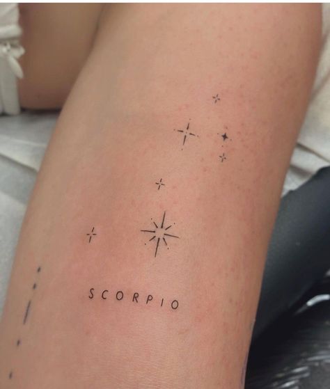 Scorpio Fine Line Tattoo, Scorpio Star Tattoo, Scorpio Hand Tattoo, Scorpio Star Constellation Tattoo, Constellation Scorpion, Scorpio Star Constellation, Star Constellation Tattoo, Scorpio Constellation Tattoos, Scorpio Constellation