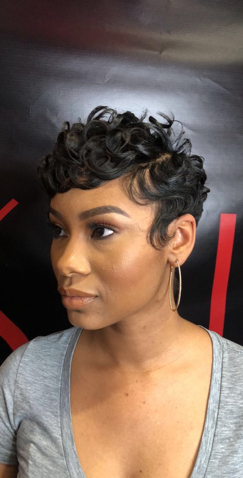 Long Hairstyle Ideas, Finger Waves Short Hair, Short Black Wigs, Short Relaxed Hairstyles, Easy Short Haircuts, Black Women Short Hairstyles, Black Hair Short Cuts, Black Curly Wig, Gorgeous Hairstyles