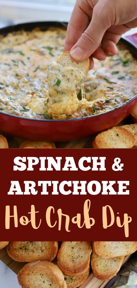 Lobster Spinach Artichoke Dip, Spinach Artichoke Dip With Crab Meat, Crab Spinach Dip Recipe, Artichoke Crab Dip Recipe, Crab Artichoke Dip Baked, Seafood Spinach Artichoke Dip, Crab And Artichoke Dip Baked, Seafood Spinach Dip Recipe, Spinach Crab Dip Recipe