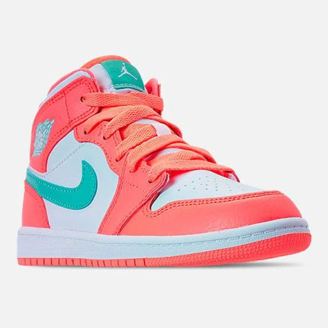 Nike Girls' Little Kids' Air Jordan 1 Mid Basketball Shoes Cute Jordans, Trendy Shoes Sneakers, Nike Shoes Girls, Basket Style, Jordans Girls, Preppy Shoes, Jordan Shoes Girls, Pretty Shoes Sneakers, All Nike Shoes