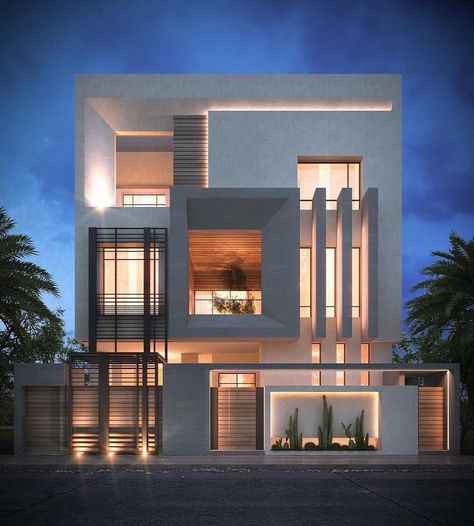 40+ Modern Architecture Building Ideas To Inspire You #architecture #architecturedesign #architecturedesignideas Sarah Sadeq, Sarah Sadeq Architects, Home Designs Exterior, Modern Villa Design, Modern Architecture Building, Architectural Rendering, Modern Exterior House Designs, House Front Design, Modern Houses