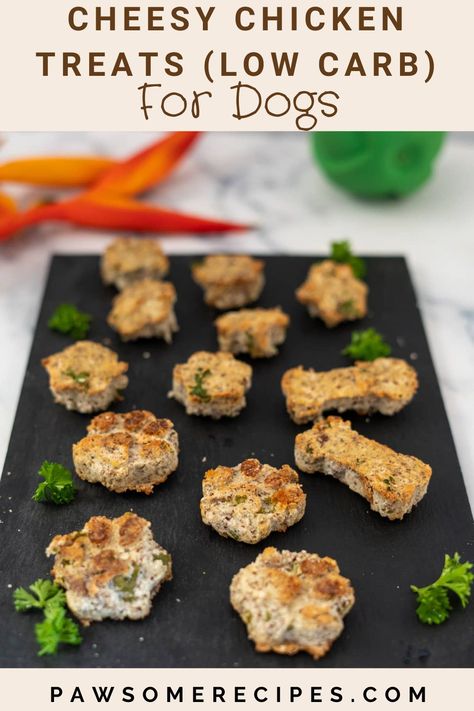 Cheesy Chicken Dog Treats Easy Chicken Dog Treats, Chicken Dog Treats Recipes, Homade Dog Treats, Puppy Snacks, Baby Treats, Gluten Free Dog Treats, Dog Treats Recipe, Pet Recipes, Soft Dog Treats