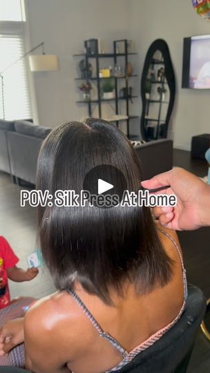 3.1K reactions · 47 shares | Here are products / tools you can use to do a silk press at home. Product build up and dandruff are very common and absolutely not a big deal, but you want to be sure you’re using the right products to cleanse the hair and scalp prior to doing a silk press. These aren’t the only products you can use, but I wanted to share good quality products that are typically easy to find to achieve a silk press at home. If you’re local to Indy, all of these products can be found at @indybeauty.in . #silkpress #diy #fyp | Metri Nunley-Lash | meechnicole · Original audio How To Do A Silk Press At Home, Silk Press At Home, Neck Length Hair, Flat Irons Best, Silk Press, Girl Short Hair, Dandruff, Flat Iron, Big Deal