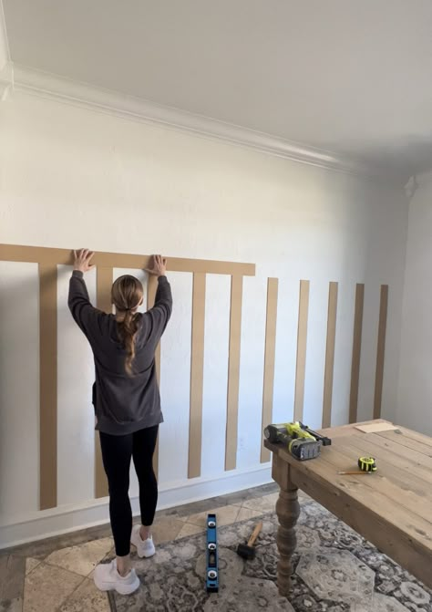 Diy Board And Batten, Hallway Makeover, Batten Wall, Board Batten, Shanty 2 Chic, Board And Batten Wall, Creative Bedroom, Free Plans, Furniture Renovation