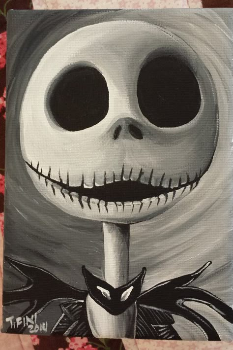 Canvas Sketches, Pumpkin Paint, Art Mini Toile, Train Pumpkin, Nightmare Before Christmas Drawings, Jack The Pumpkin King, Paintings Easy, Christmas Drawings, Skeleton Drawings